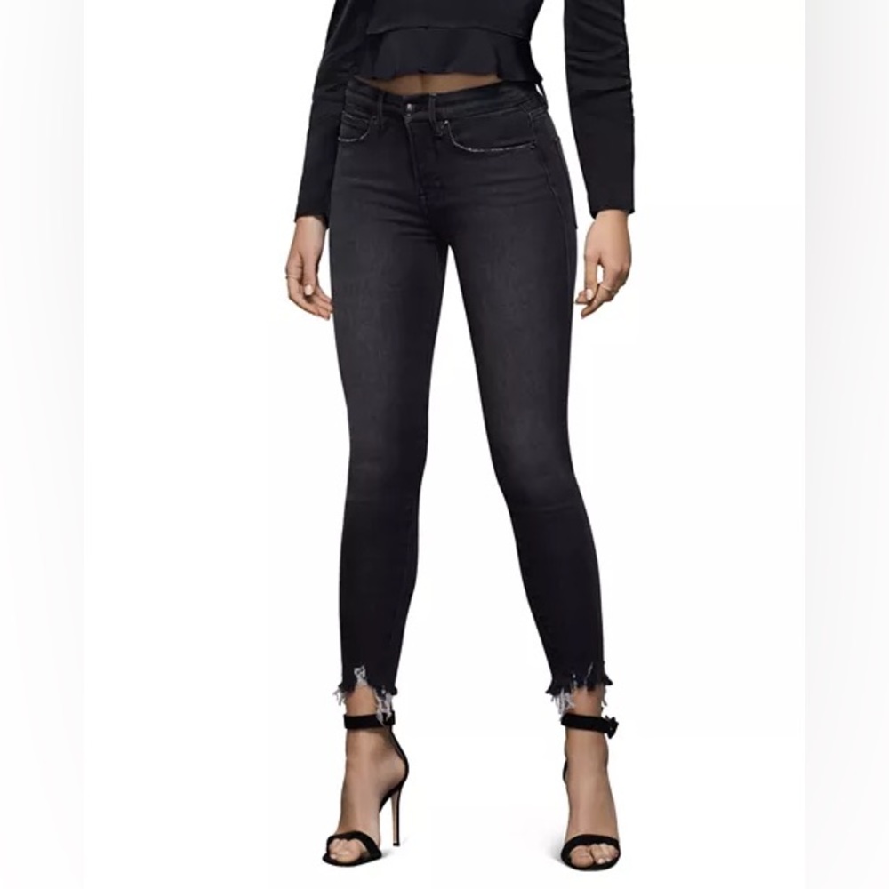 GOOD AMERICAN Good Legs High-Rise Ankle Skinny Jeans Black Size 4/27